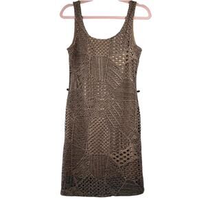EASLE Brown Cutout Sleeveless Bodycon Mini Dress Small